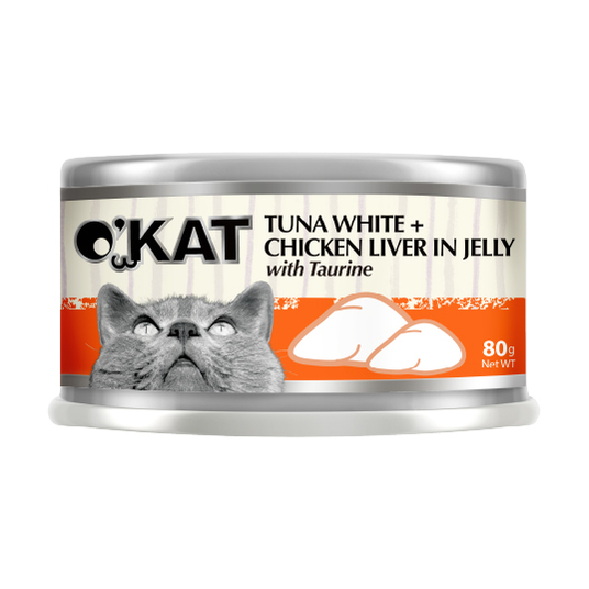 O’KAT。Tuna White+Chicken Liver In Jelly